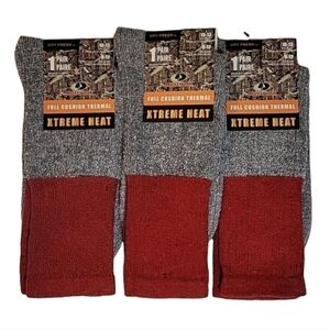NWT Men's Mossy Oak Extreme Heat Full Cushion Thermal Sock Bundle, 3 Pair
